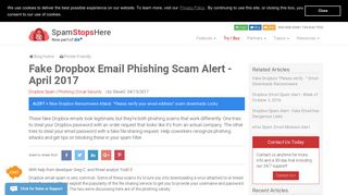 
                            7. Fake Dropbox Email Phishing Scam Alert - April 2017 - SpamStopsHere