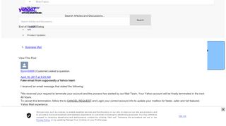 
                            13. Fake email from supposedly a Yahoo team