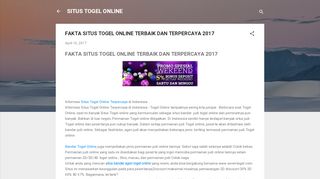 
                            13. FAKTA SITUS TOGEL ONLINE TERBAIK DAN TERPERCAYA 2017