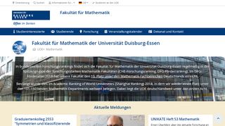 
                            6. Fakultät für Mathematik der Universität Duisburg-Essen