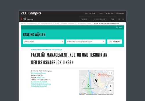 
                            8. Fakultät Management, Kultur und Technik an der HS Osnabrück/Lingen