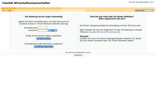 
                            4. Fakultät Wirtschaftswissenschaften: Login