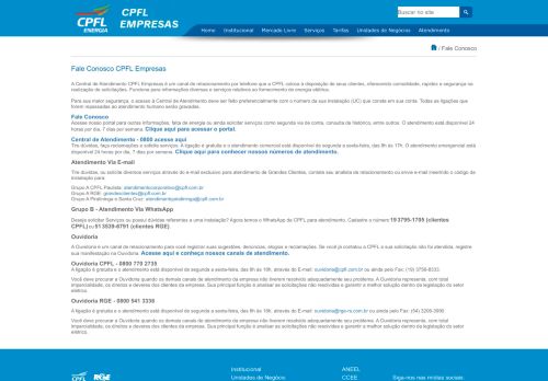 
                            9. Fale Conosco - CPFL Empresas|Portal Corporativo para Clientes