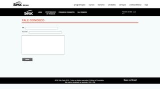 
                            6. Fale Conosco - SESC - Oportunidades de Trabalho