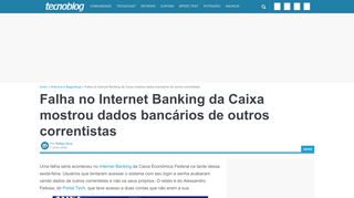 
                            13. Falha no Internet Banking da Caixa mostrou dados bancários de ...