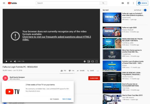 
                            2. Falha no Login Fortnite PC - RESOLVIDO - YouTube