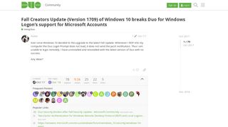 
                            8. Fall Creators Update (Version 1709) of Windows 10 breaks Duo for ...