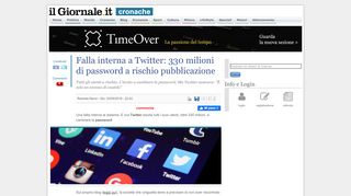 
                            7. Falla interna a Twitter: 330 milioni di password ​a rischio pubblicazione