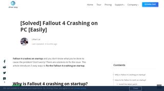 
                            8. Fallout 4 Crashing on Startup [FIXED] - Driver Easy