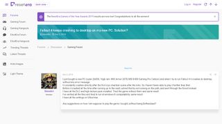 
                            5. Fallout 4 keeps crashing to desktop on my new PC. Solution? | ResetEra