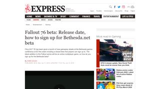 
                            13. Fallout 76 beta: Release date, how to sign up for Bethesda.net beta ...