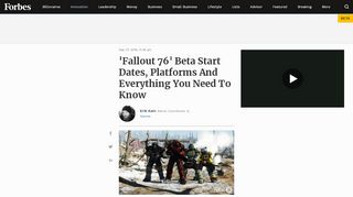 
                            6. 'Fallout 76' Beta Start Dates, Platforms And Everything You ...