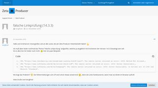 
                            8. falsche Linkprüfung (14.3.3) - Zeta Producer - Support-Forum