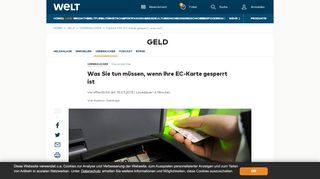 
                            11. Falsche PIN: EC-Karte gesperrt, was tun? - WELT