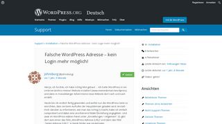 
                            6. Falsche WordPress Adresse – kein Login mehr möglich! | WordPress.org