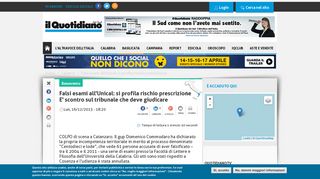 
                            9. Falsi esami all'Unical: si profila rischio prescrizione E' scontro sul ...