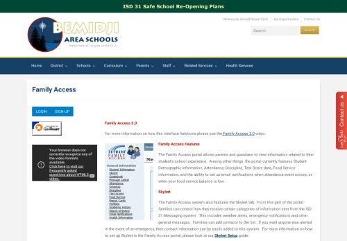 
                            6. Family Access – Independent School District 31 - Bemidji Area Schools