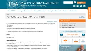 
                            8. Family Caregiver Support Program (FCSP) | Family Caregiver Alliance