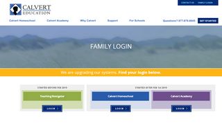 
                            3. Family Login - Calvert Education