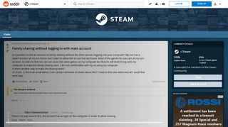 
                            4. Family sharing without logging in with main account : Steam - Reddit