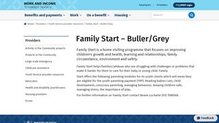 
                            7. Family Start – Buller/Grey - Work and Income