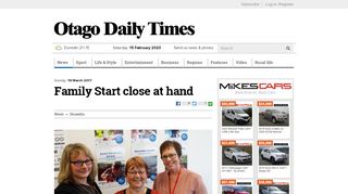 
                            13. Family Start close at hand | Otago Daily Times Online News