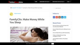 
                            11. FamilyClix: Make Money While You Sleep - Let's Earn Money Online