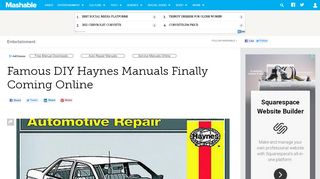 
                            11. Famous DIY Haynes Manuals Finally Coming Online - Mashable