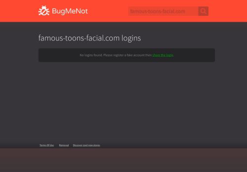 
                            1. famous-toons-facial.com passwords - BugMeNot