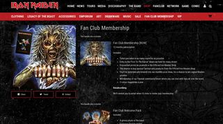 
                            2. Fan Club Membership - Iron Maiden