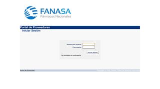 
                            9. FANASA - Portal de Proveedores