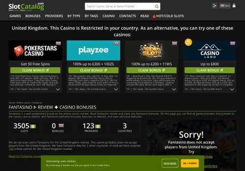 
                            13. Fantasino casino - 100% up to £100 + 50ES - SlotCatalog