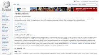 
                            13. Fantasy cricket - Wikipedia