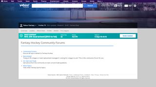 
                            13. Fantasy Hockey Community Forums | Fantasy Hockey | Yahoo! Sports