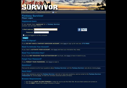 
                            7. Fantasy Survivor - Logon