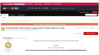 
                            4. Fantrax Need Teams Dyna League, Draft Trades, Minors In Play ...