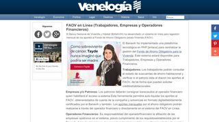 
                            13. FAOV en Línea (Trabajadores, Empresas y Operadores Financieros ...