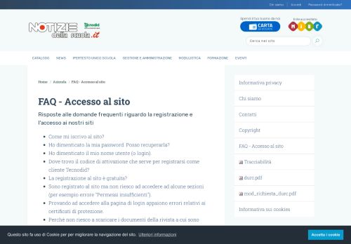 
                            11. FAQ - Accesso al sito — - Tecnodid