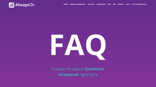 
                            4. FAQ | AlwaysOn General WIFI Related Questions Answered