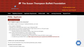 
                            9. FAQ: Applicant | The Susan Thompson Buffett Foundation