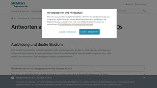 
                            2. FAQ - Ausbildung und duales Studium - Deutschland - Global | Siemens