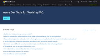 
                            2. FAQ | Azure Dev Tools for Teaching - Microsoft