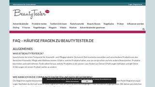 
                            3. FAQ • beautytester.de