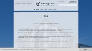 
                            7. FAQ - Burning Shed