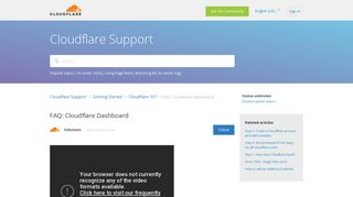 
                            1. FAQ: Cloudflare Dashboard – Cloudflare Support