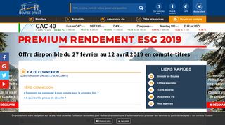 
                            2. FAQ : Connexion à mon compte - Bourse Direct