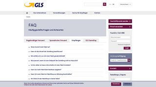 
                            7. FAQ Empfänger | GLS-Paketdienst