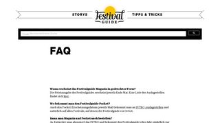 
                            2. FAQ :: Festivalguide