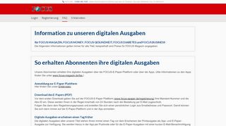 
                            7. FAQ - FOCUS E-Paper Plattform