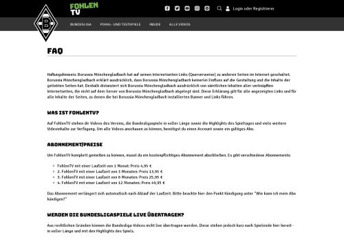 
                            4. FAQ - Fohlen.TV